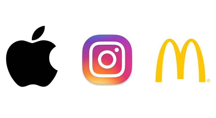 Ejemplos de isotipos: apple, instagram y mcdonalds