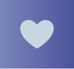 Icono de corazón gris azulado sobre fondo azul