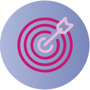 Icono de diana con flecha en el centro, símbolo de objetivo